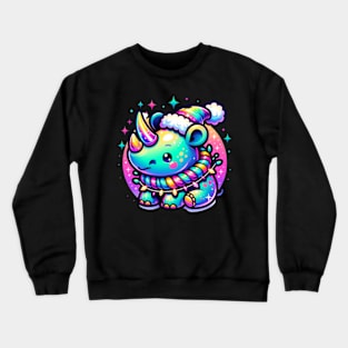 Rhinoceros Christmas Rhino Winter Kawaii Cute Chibi Crewneck Sweatshirt